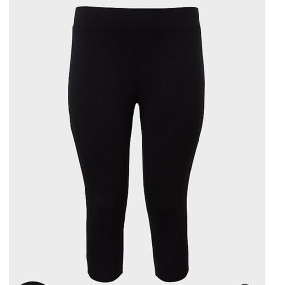 TORRID 3 Plus Size Capri Leggings Black Pull On Elastic Waist Cotton Capris 3X - Picture 4 of 12